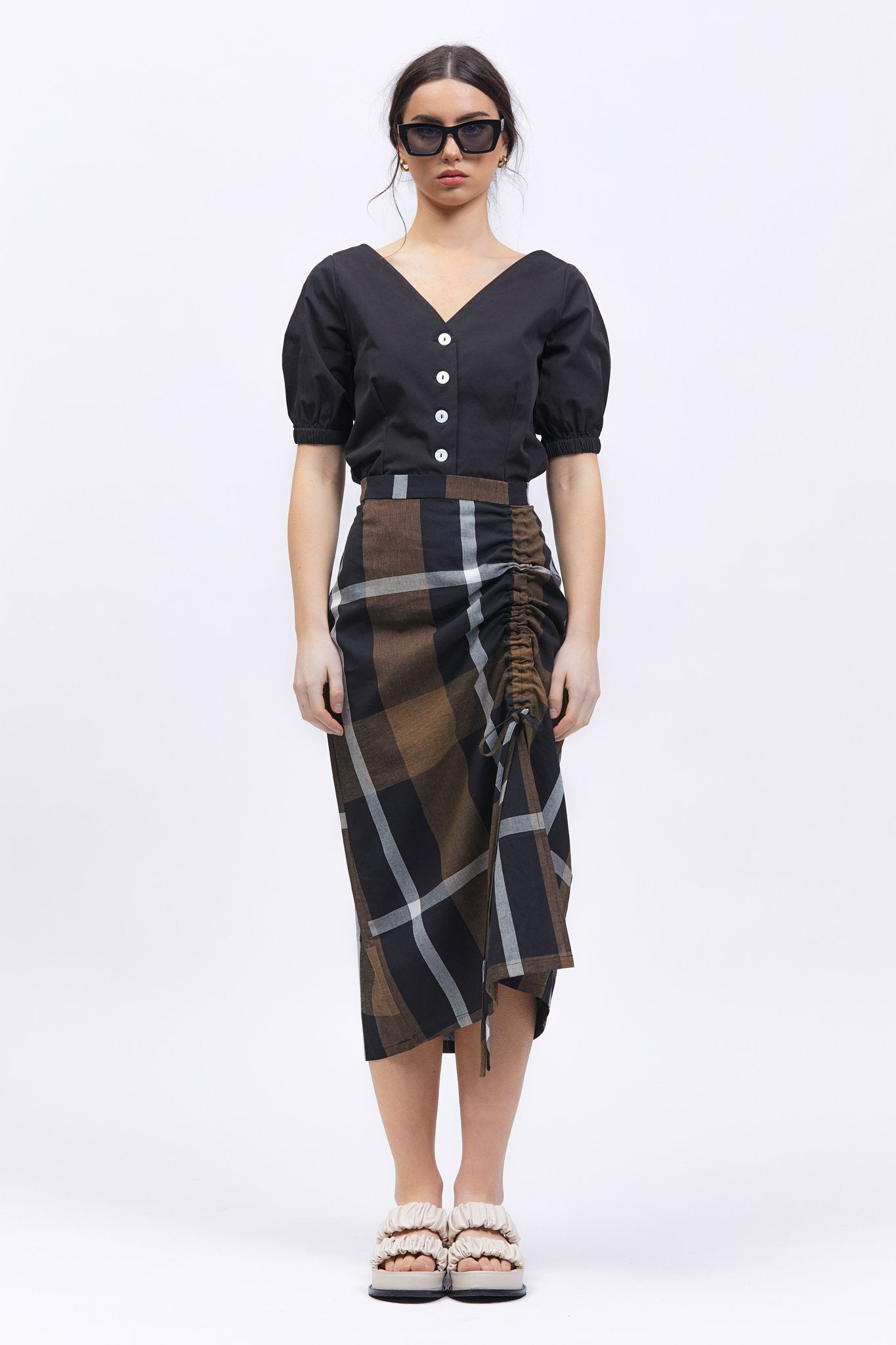 Pinar Skirt Brown Check